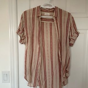 Aritzia Linen short sleeve button up